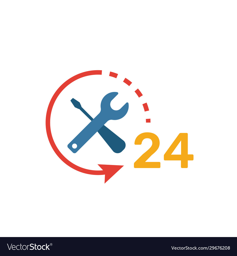 Full time support icon simple element from web