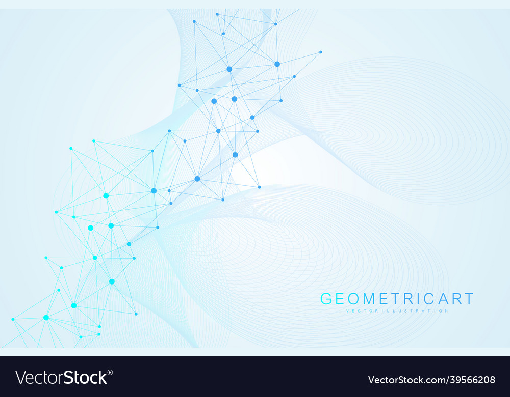 Geometric abstract background with connected line vector image Geometric abstract background with connected line