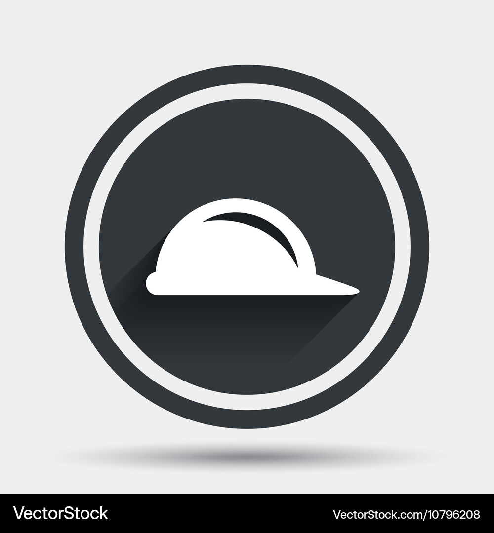 Hard hat sign icon Construction helmet symbol Vector Image