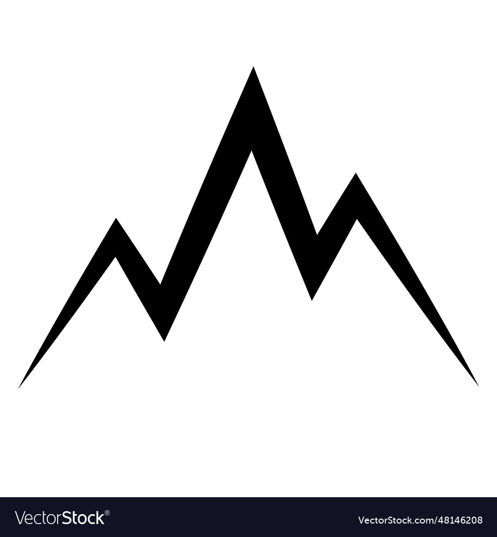 Logo contours mountain with three peaks mountain Vector Image