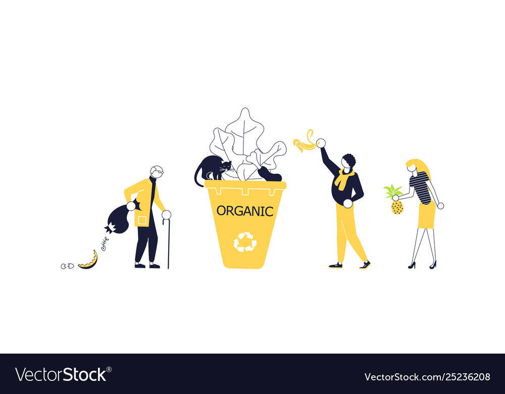 People characters are collecting garbage vector image People characters are collecting garbage
