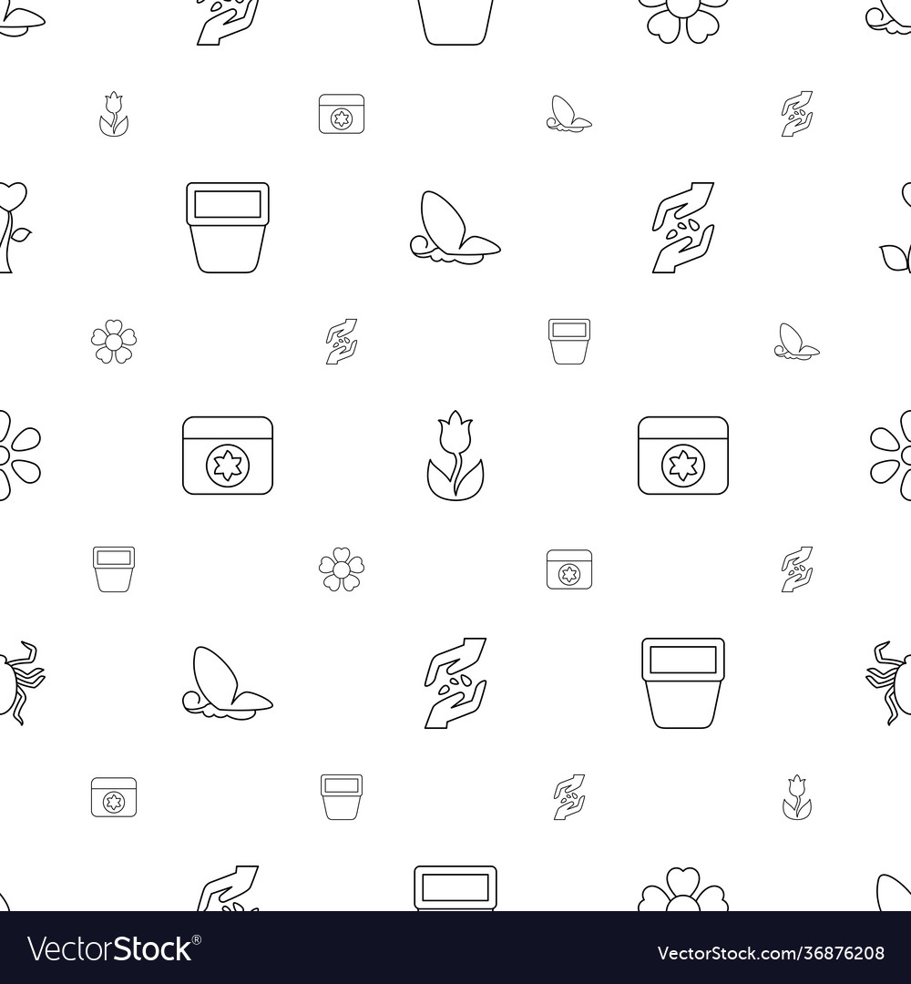 Spring icons pattern seamless white background