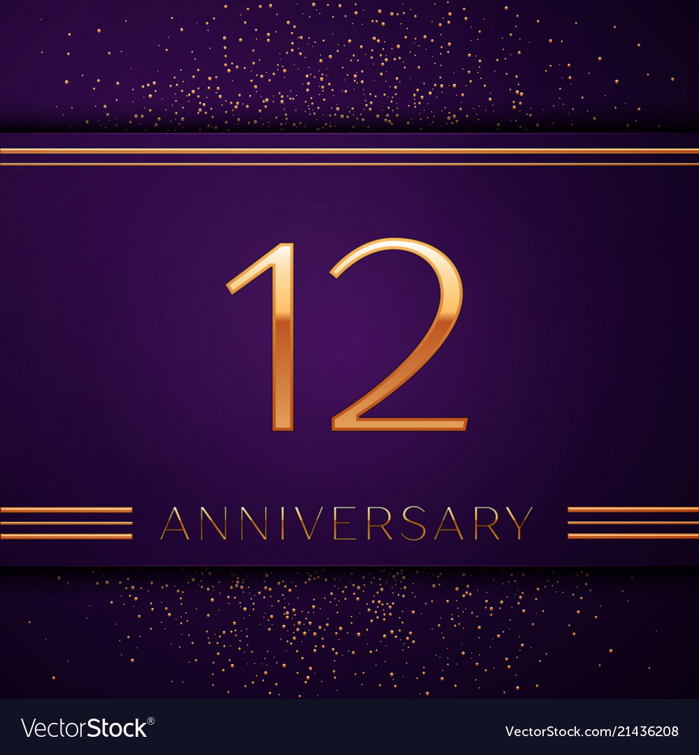 12th year anniversary celebration design Vector Image