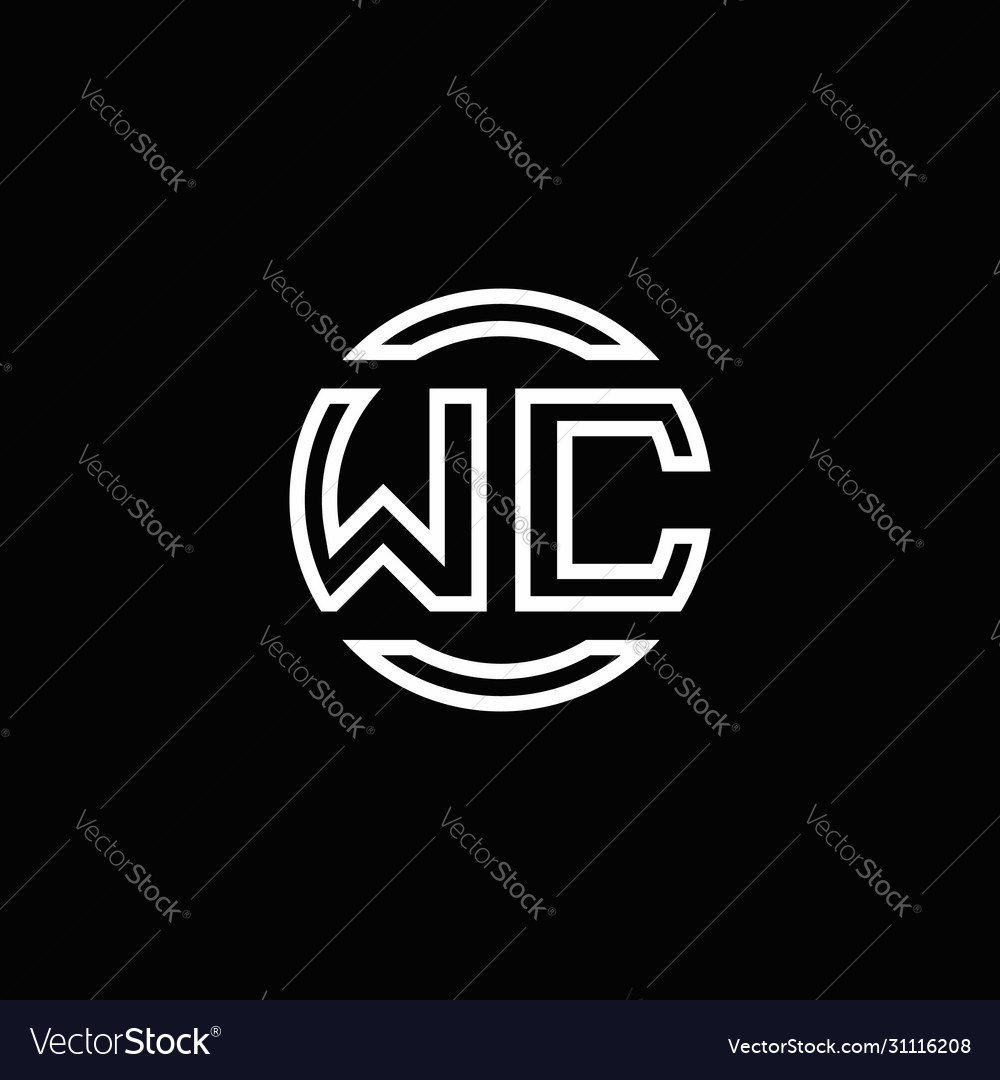 Wc logo monogram with negative space circle