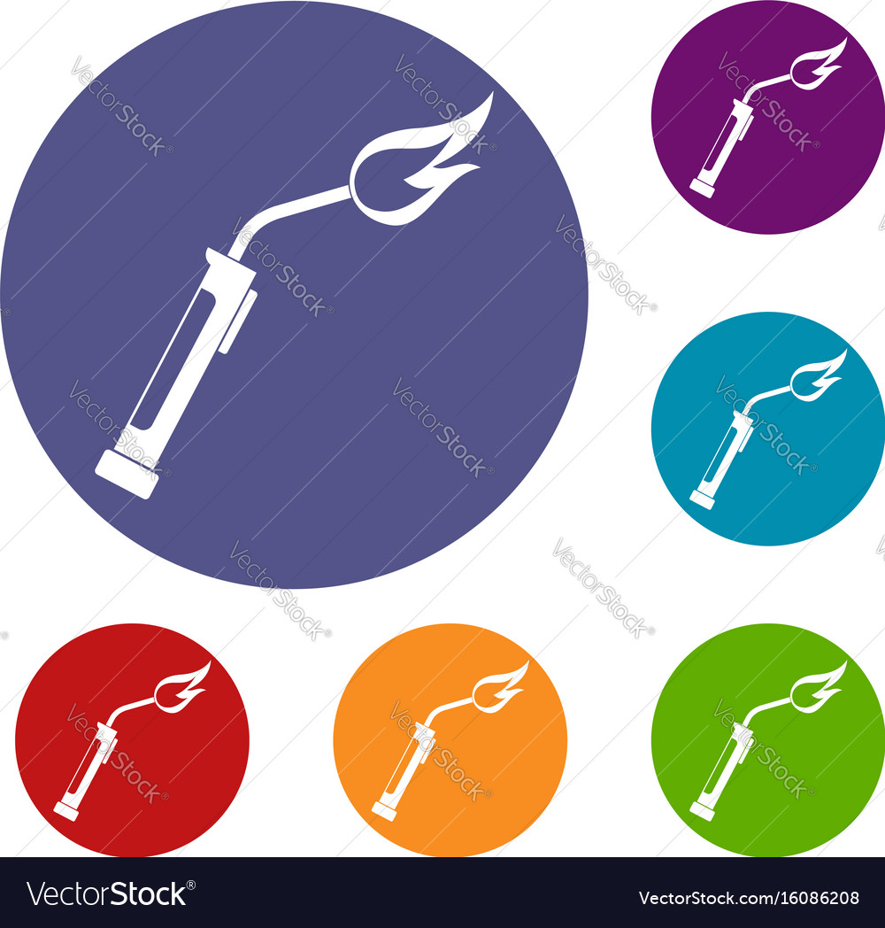 Welding torch icons set Royalty Free Vector Image