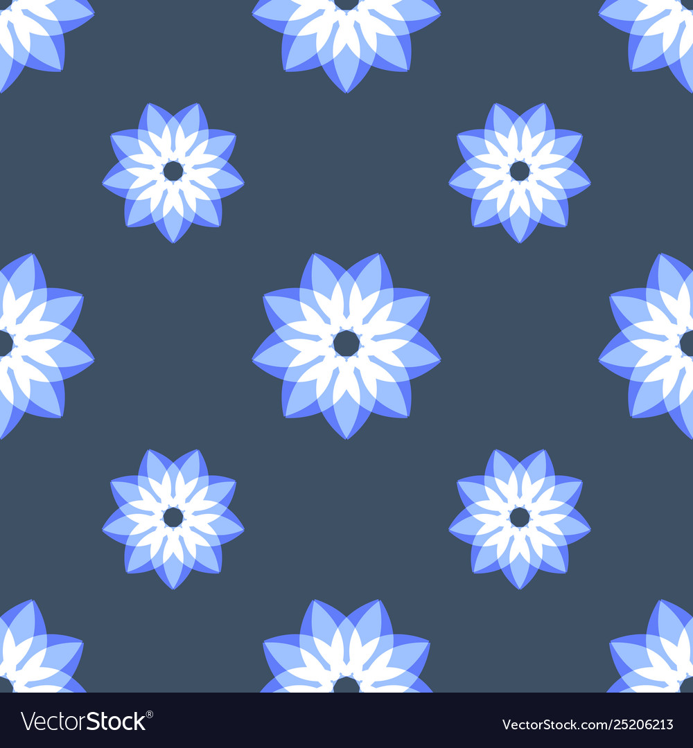 Beautiful seamless pattern with blue flowers