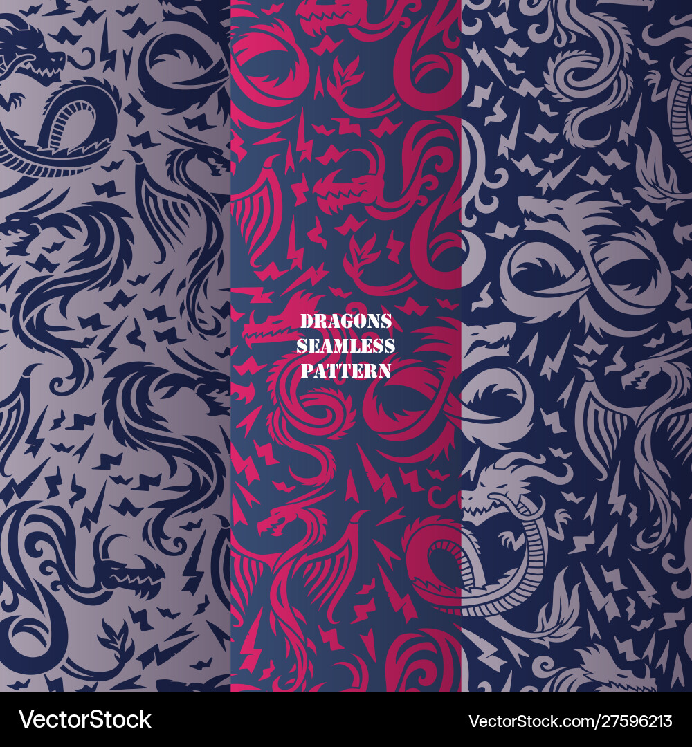 Chinese dragon seamless pattern Royalty Free Vector Image
