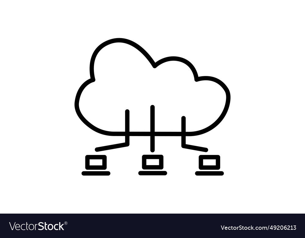 Cloud computing icon related to device vector image Cloud computing icon related to device