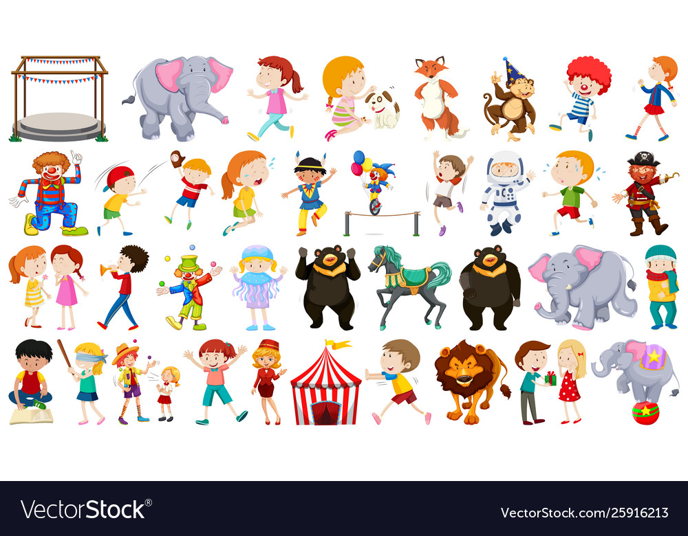 Colorful Circus Animals Set