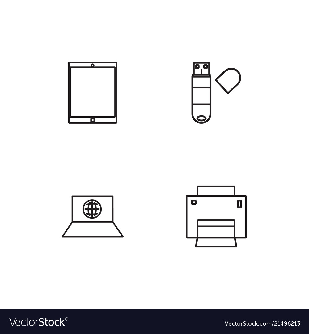 Electrical devices linear icons set simple