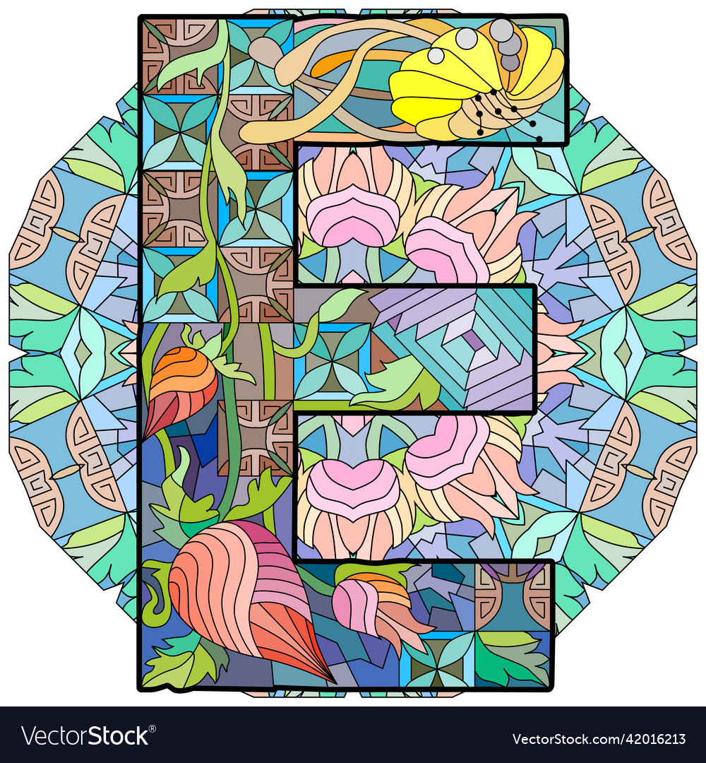 Eleganter Monogrammbrief E Mandala