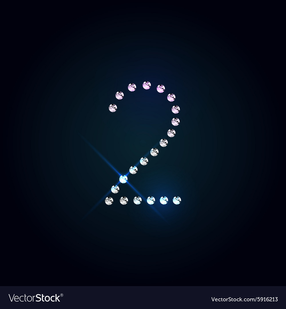 Gems 2 number shiny diamond font