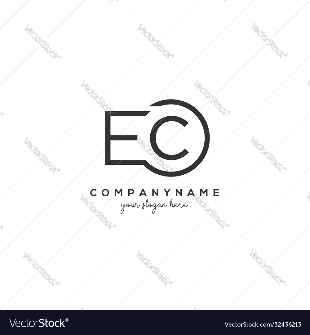 Initial Ece Letter Logo With Circle Template Vector Image