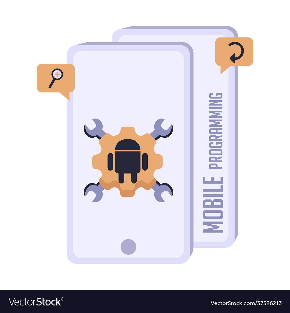 Isolated fix android programming vector image Isolated fix android programming