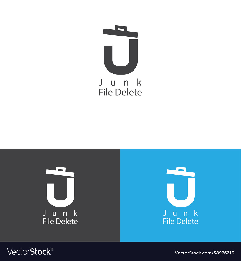 Junk file delete logo design template