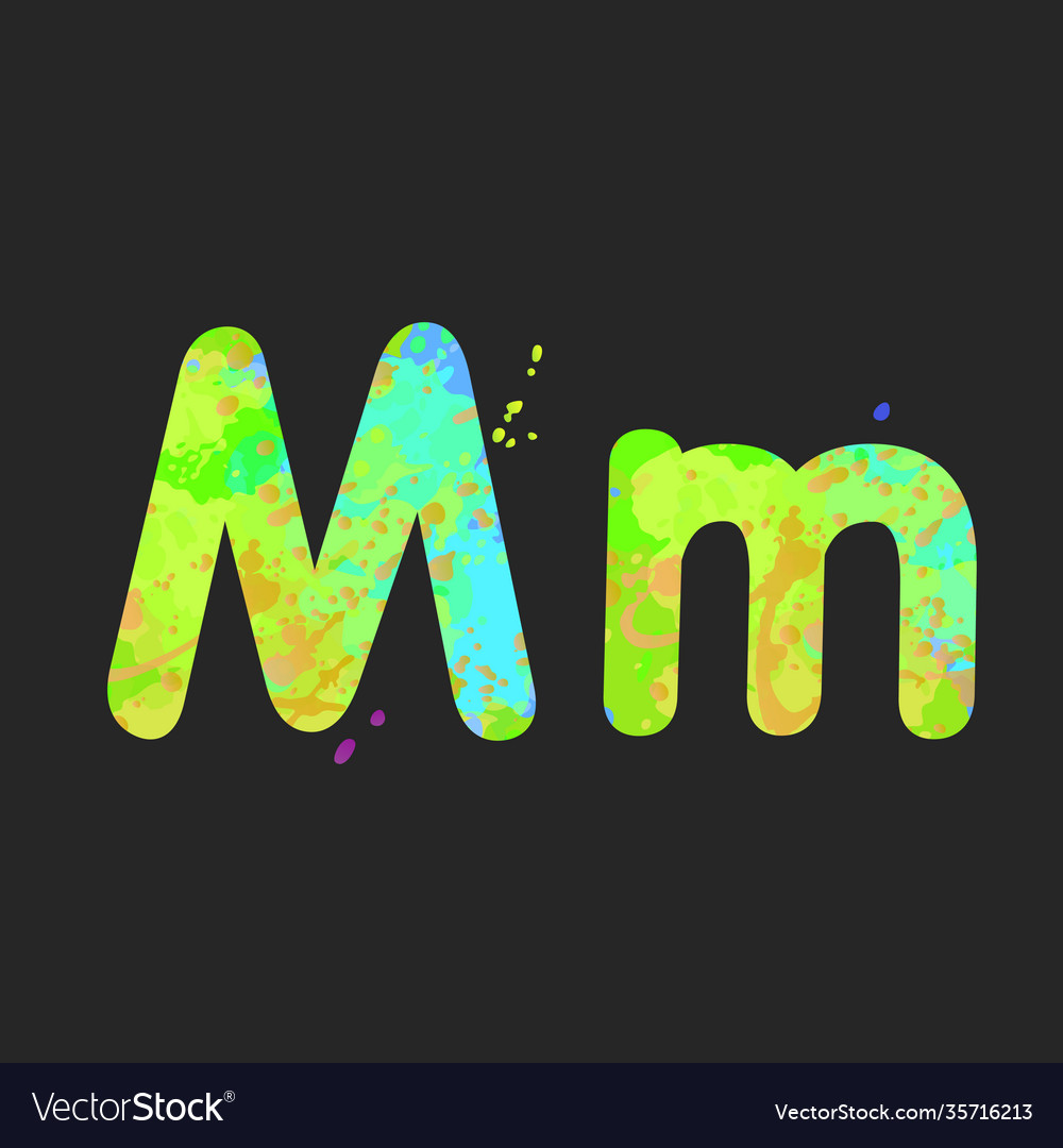 Letters M Uppercase And Lowercase Royalty Free Vector Image