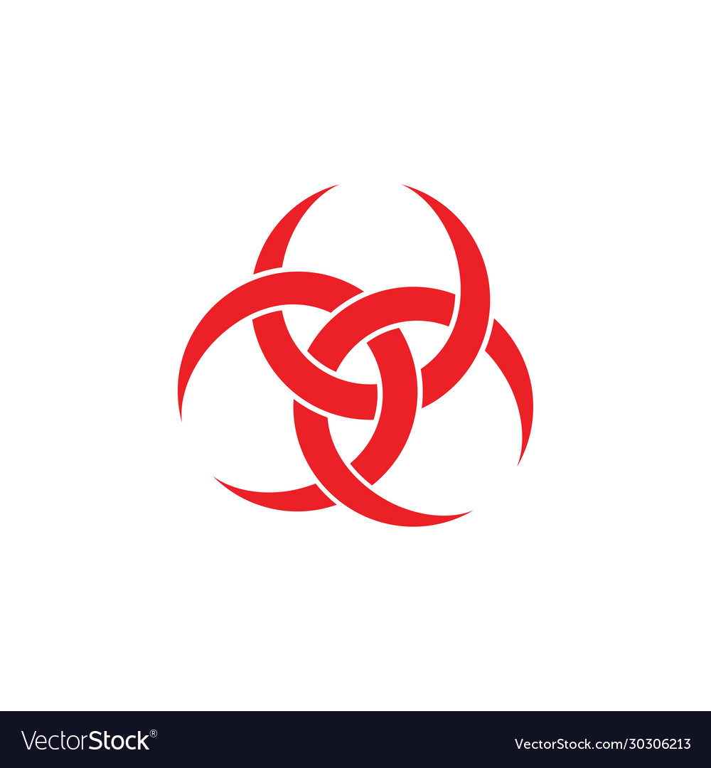 Linked curves red danger decoration logo