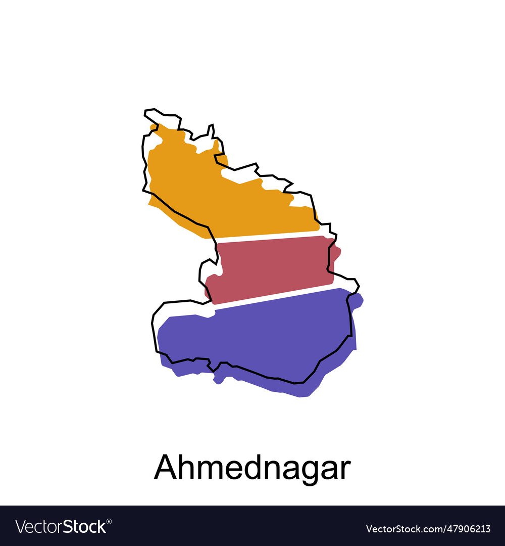 Map Of Ahmednagar City The India Country Vector Image