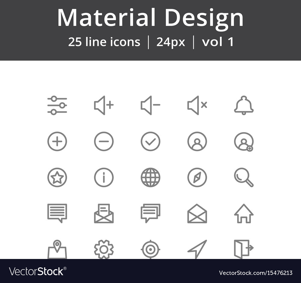 Material design line icons