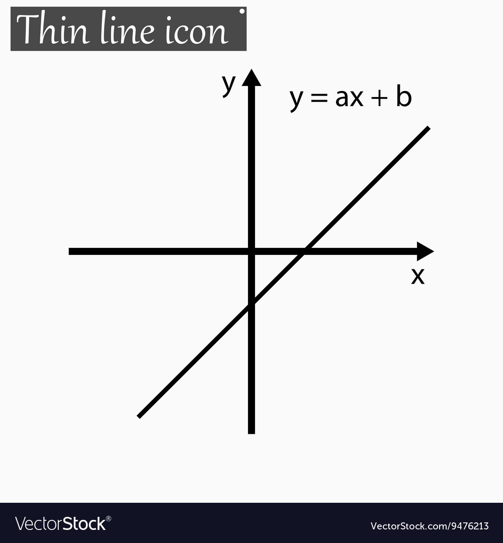 Mathematical function style black thin line