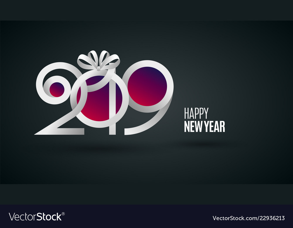 New 2019 year paper greeting card vector image New 2019 year paper greeting card