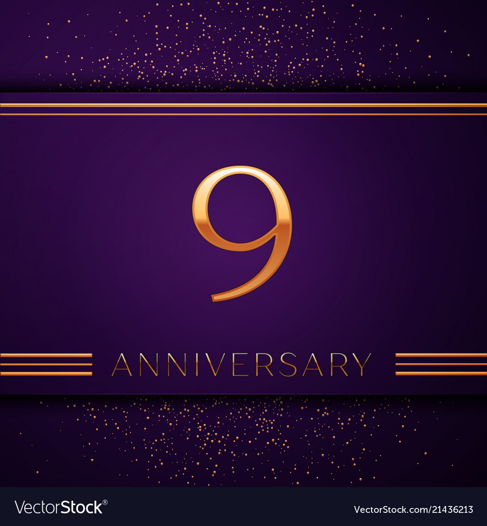 Nine years anniversary celebration design banner