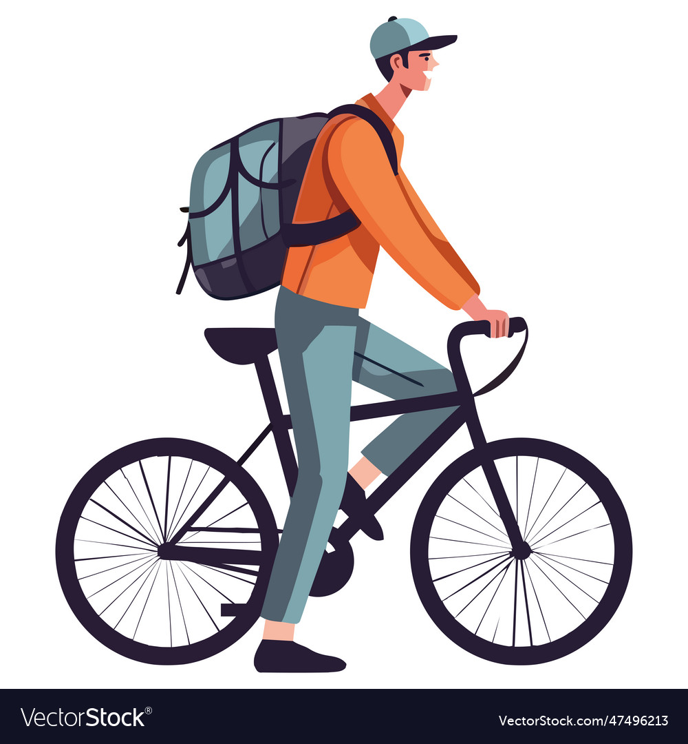 One person cycling symbol of healthy lifestyle Vector Image