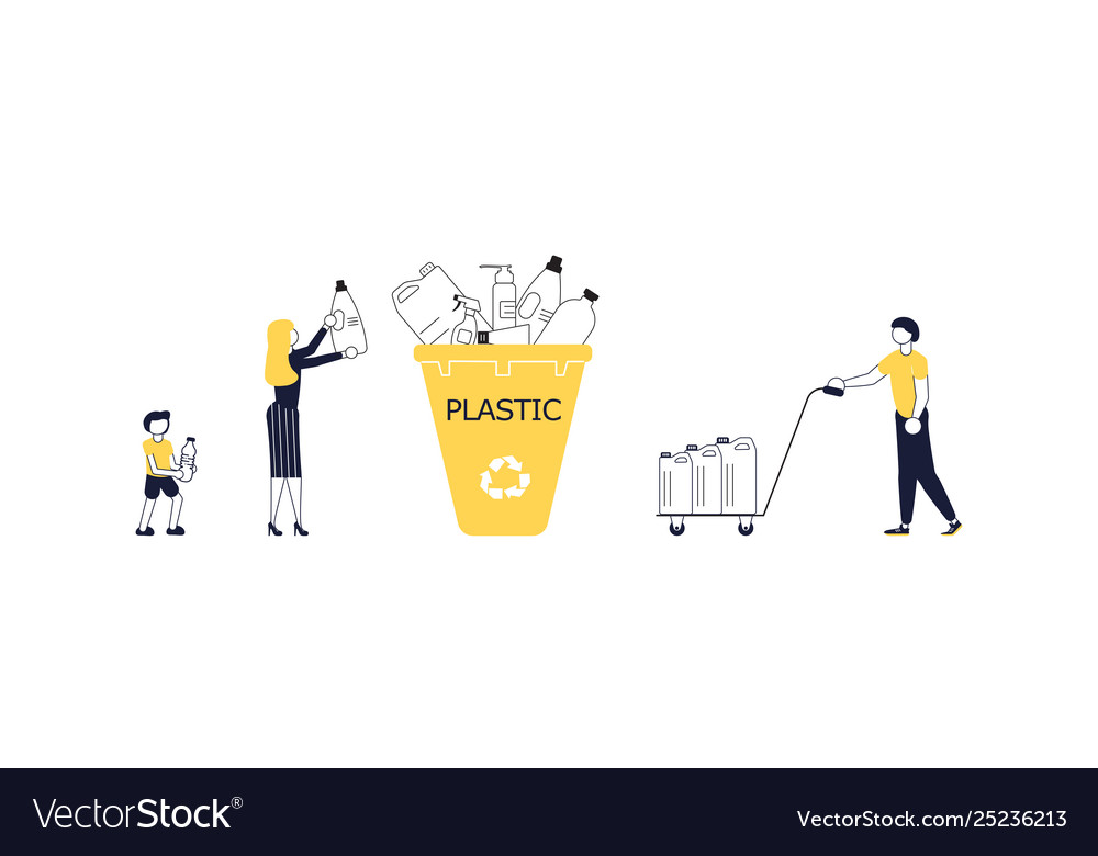People characters are collecting garbage vector image People characters are collecting garbage
