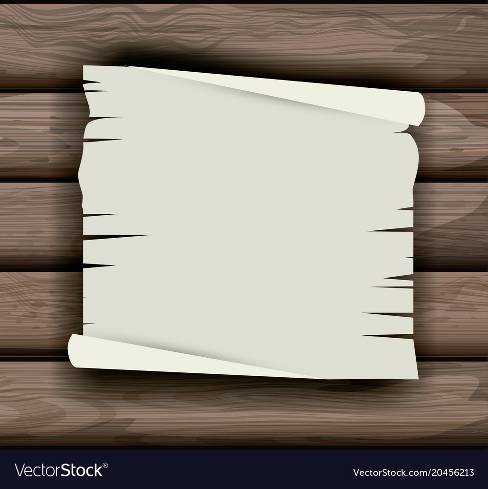 Piece of blank paper over wood background