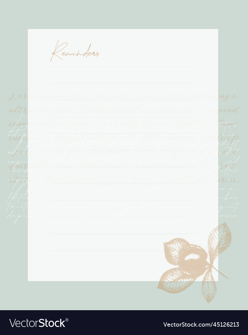 Reminder template for note to-do list checklist