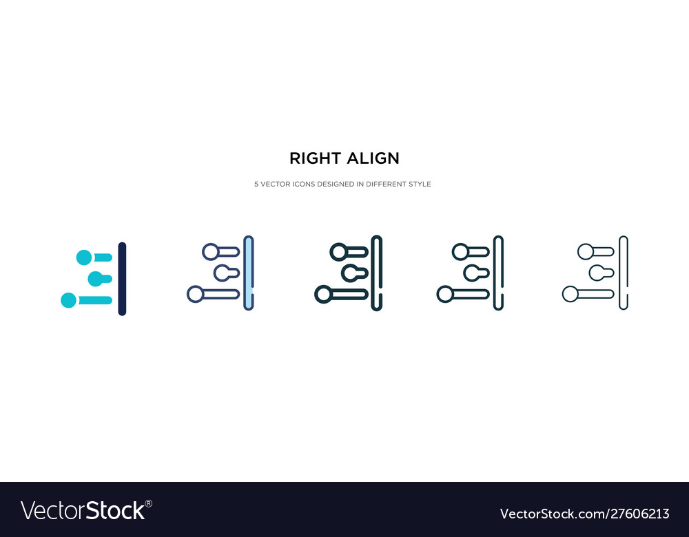 Right align icon in different style two colored