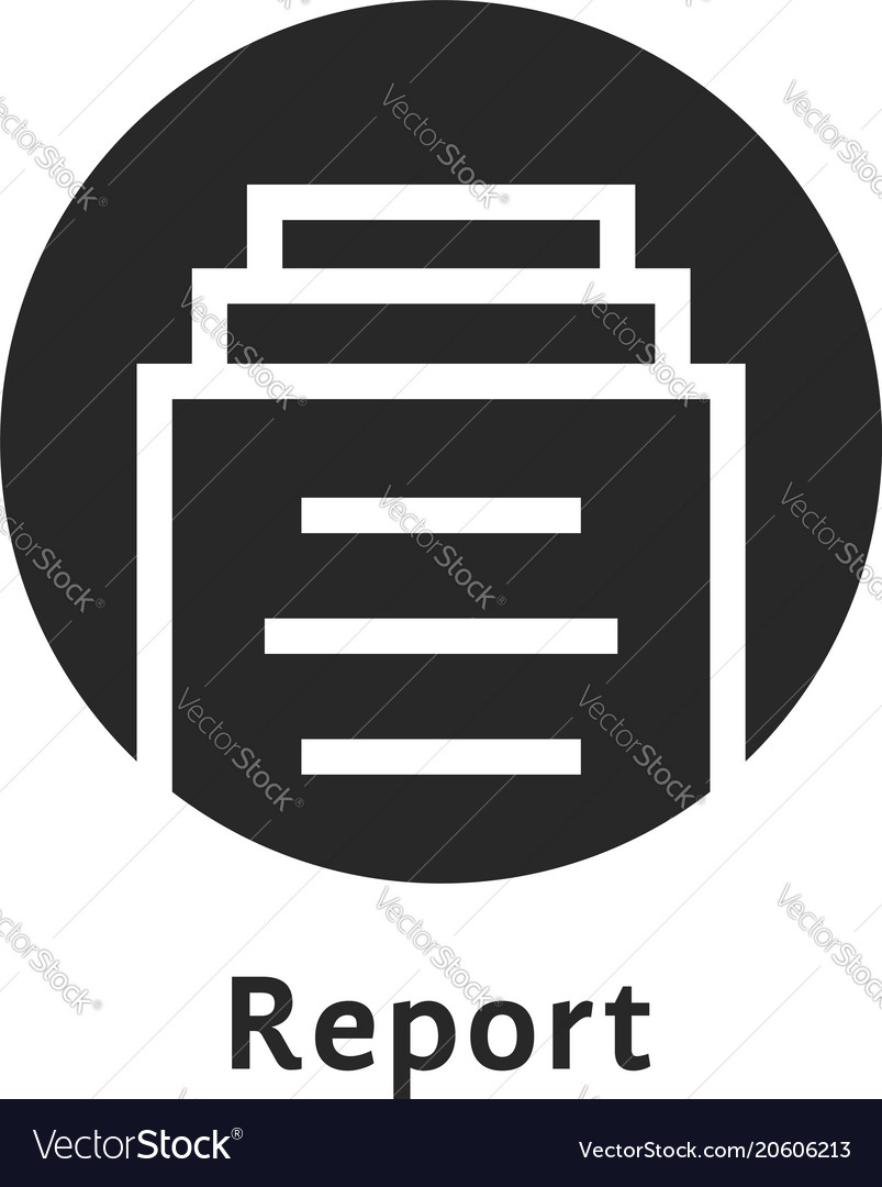 Round simple report logo isolated on white Vector Image