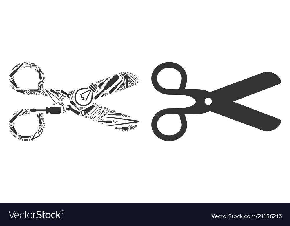 Scissors composition of service tools
