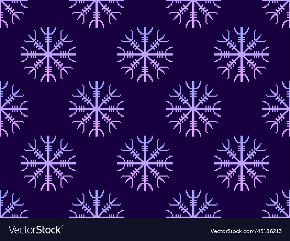 Seamless pattern with helm of awe vector image Seamless pattern with helm of awe