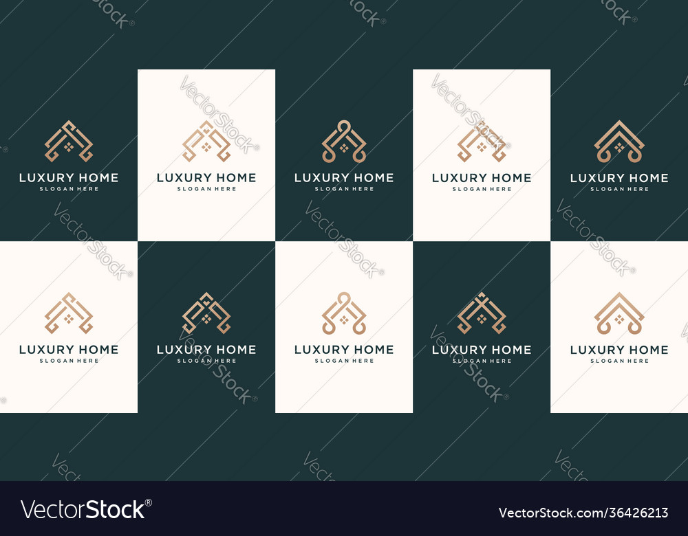 Set collection real estate minimalist icon home