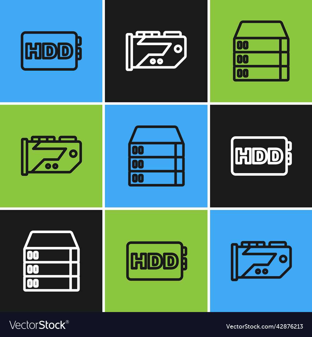 Set line hard disk drive hdd server data web