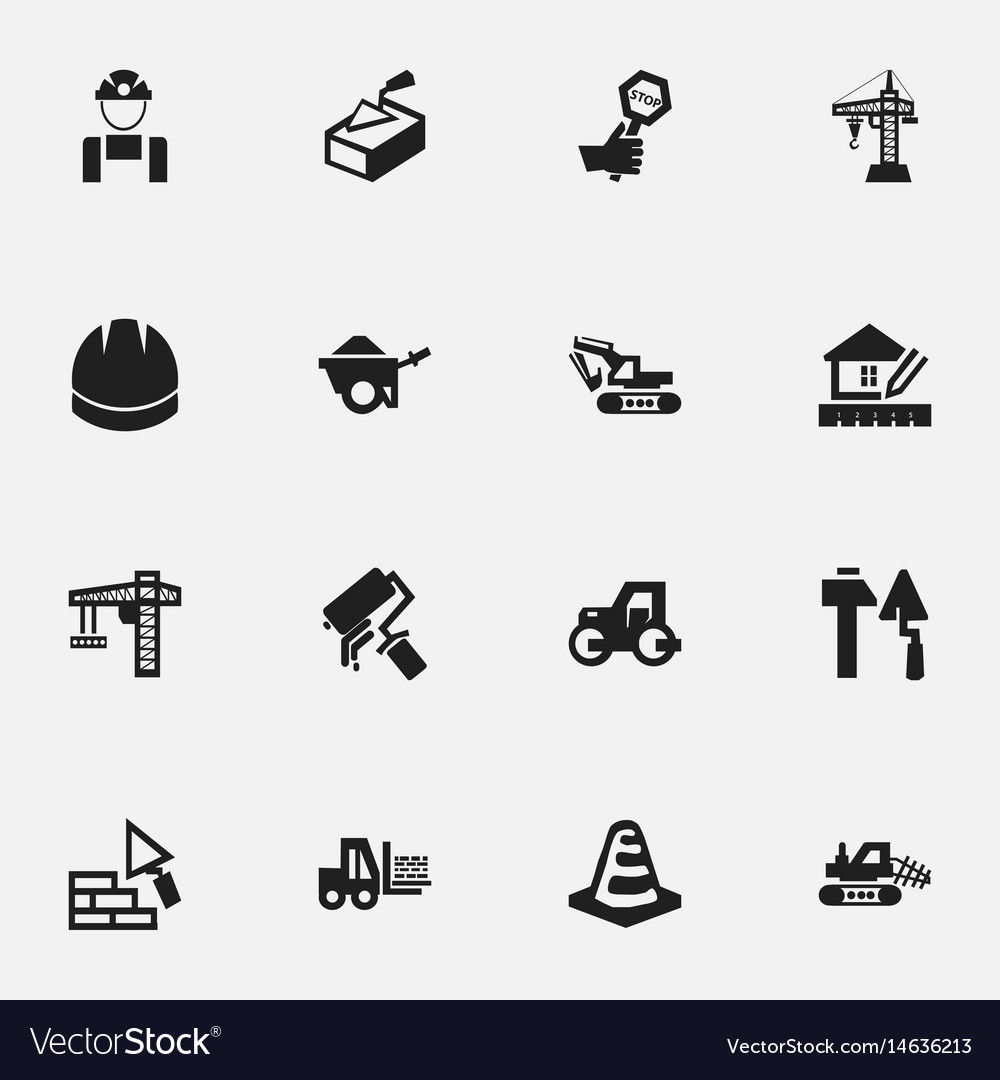 Set of 16 editable structure icons includes