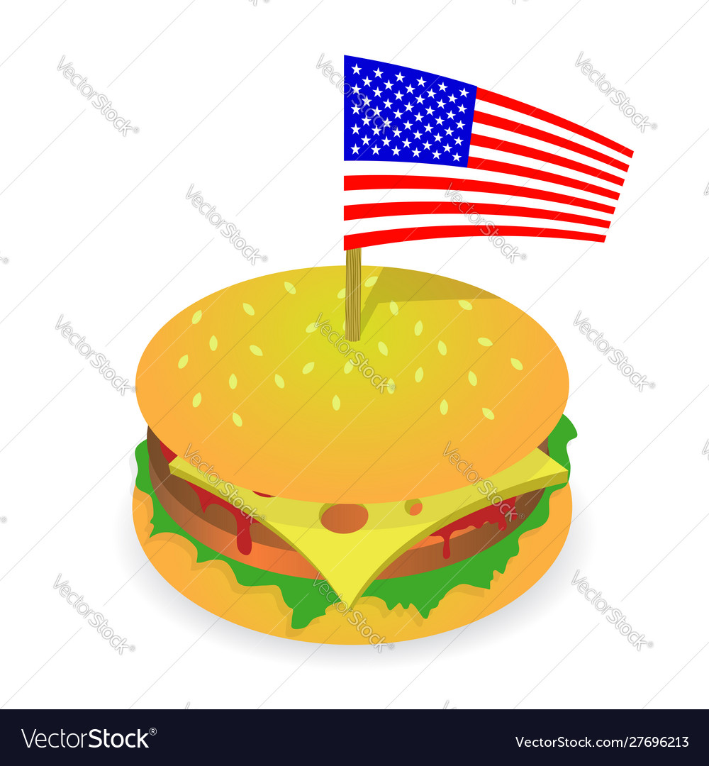 Street fast food fresh hamburger and american Vector Image