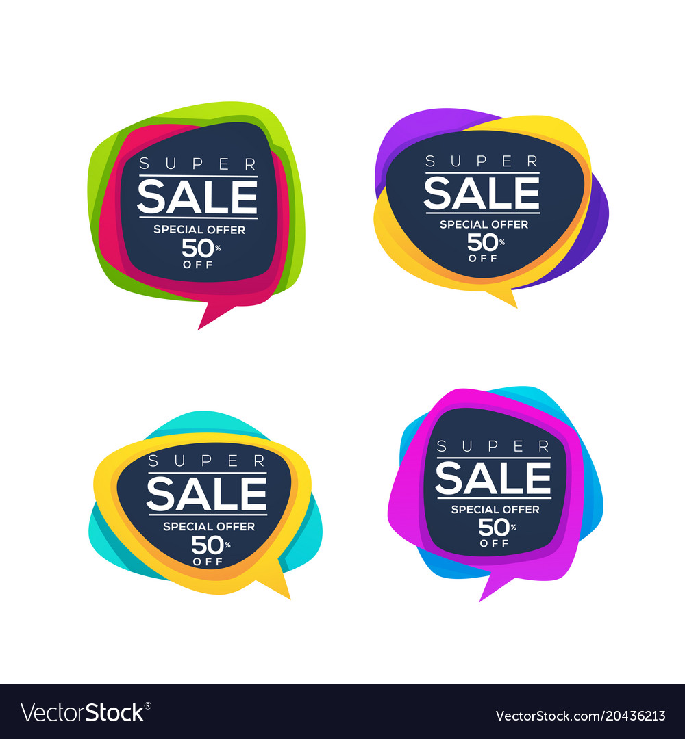 Super sale collection of bright discount bubble Vector Image