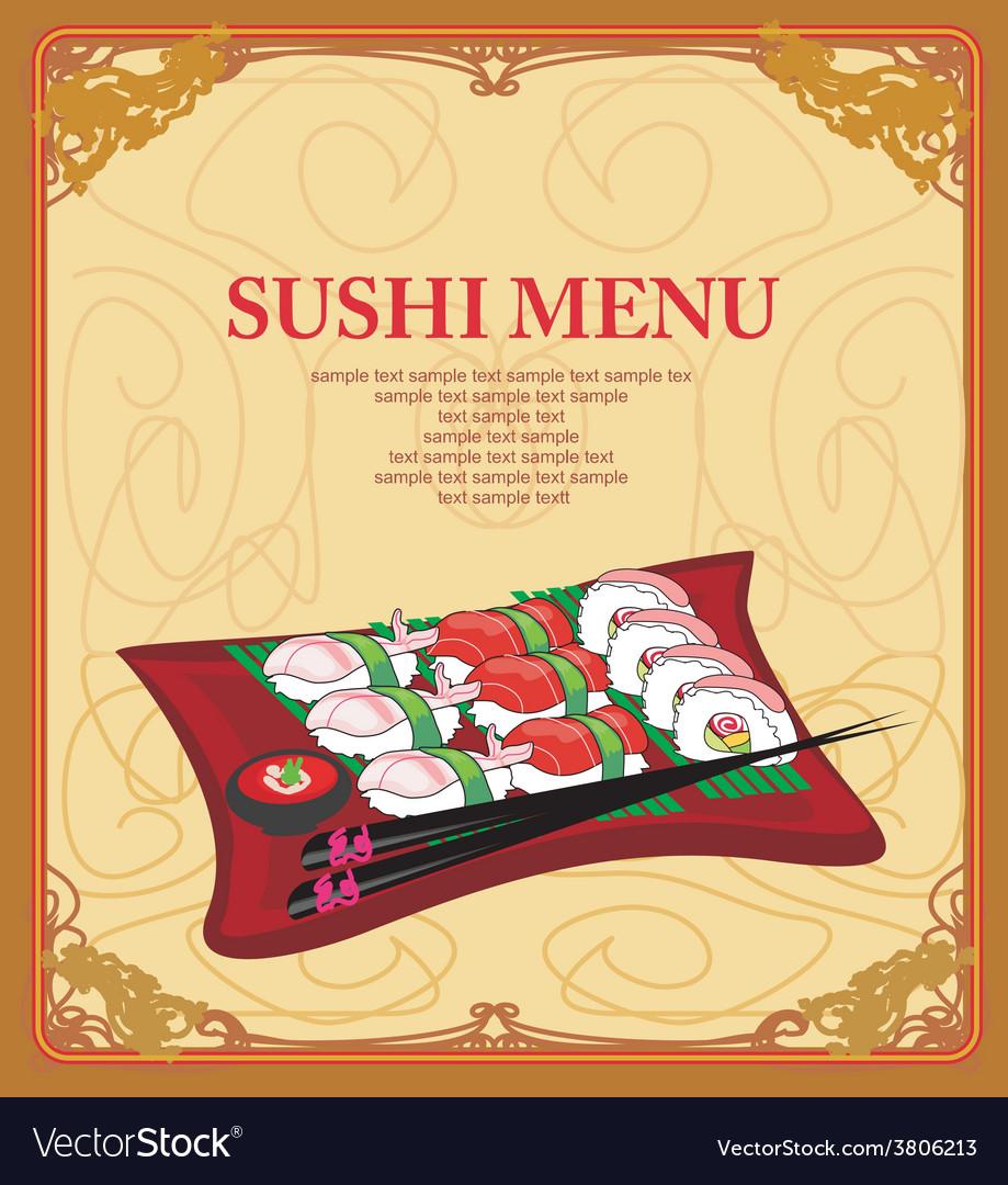 Template of traditional japanese food menu