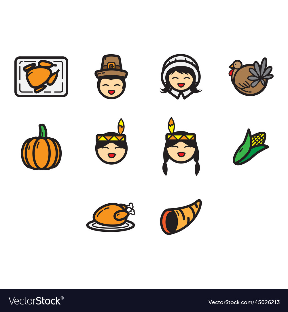 Thanksgiving icon set