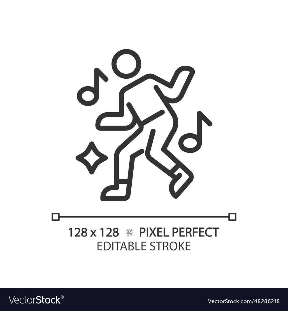 2d customizable dance black linear icon Royalty Free Vector