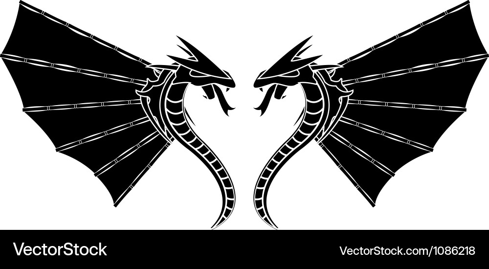 Bamboo dragons Royalty Free Vector Image VectorStock