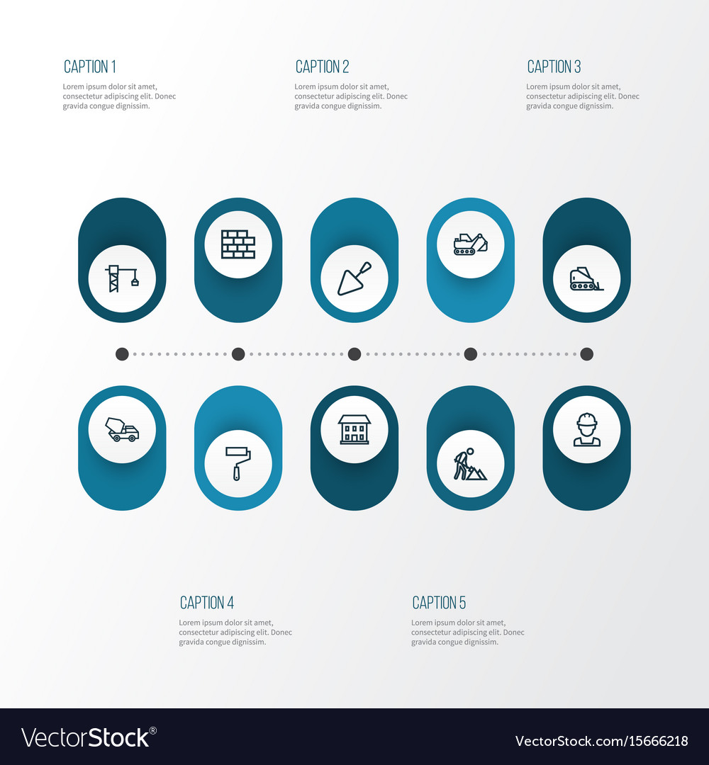 Building outline icons set collection