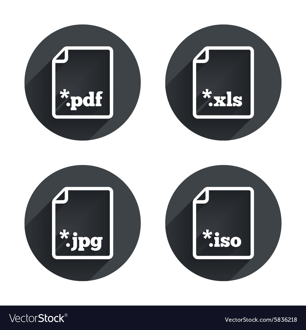 Document signs file extensions symbols