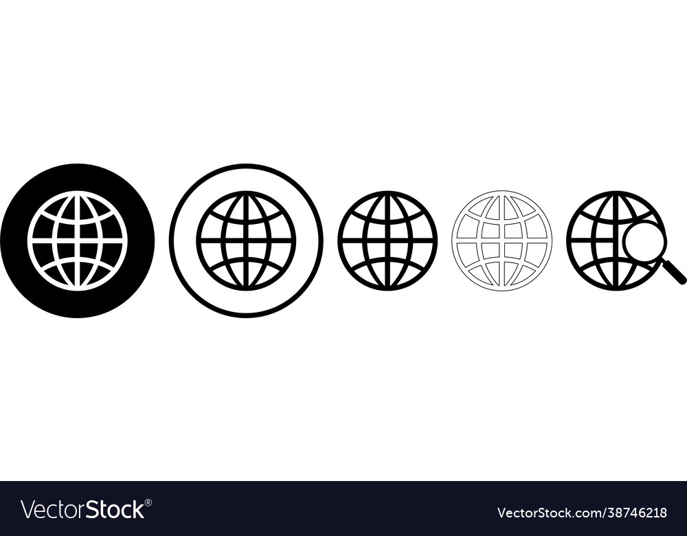 Earth icon for network and web interface vector image Earth icon for network and web interface
