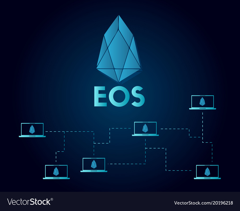 Eos cryptocurrency blockchain concept background
