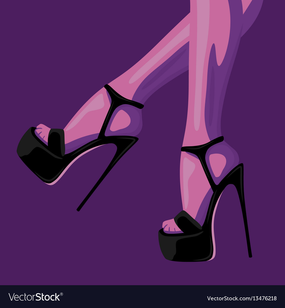 Fashion slim female legs in black Royalty Free Vector Image