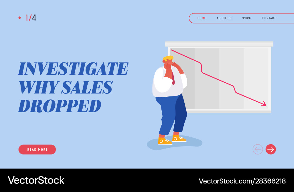 Financial crisis fall and depreciation website Vector Image