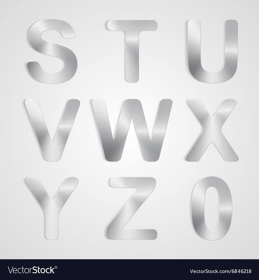 Metal Alphabet Set Royalty Free Vector Image - VectorStock